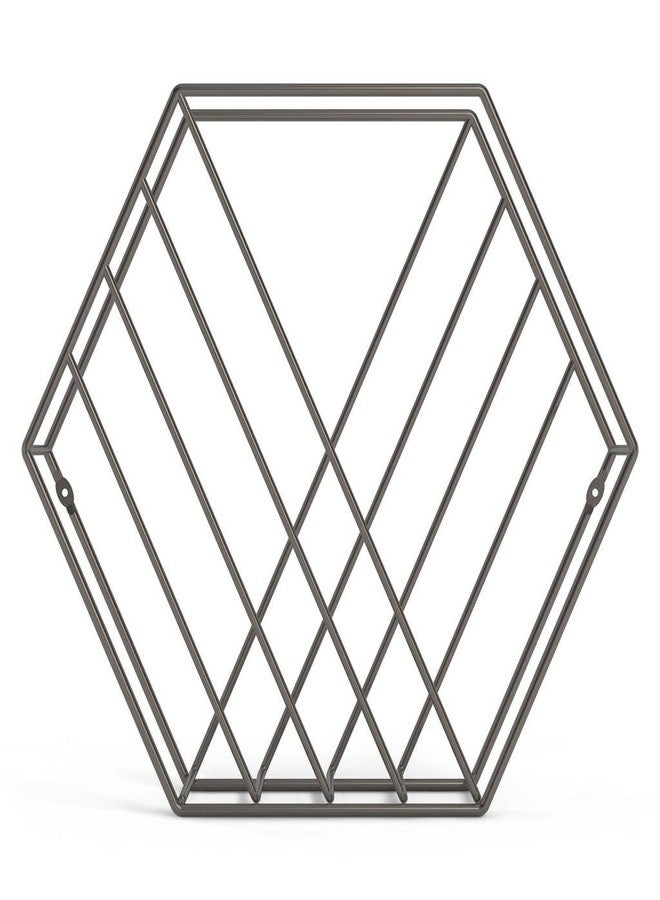 INDIAN DECOR - Hexagonal Magazine Rack Wall Organiser/MAGAZINE SHELF/MAGAZINE RACK/WALL SHELF/FLOATING SHELF - BLACK - Image 4